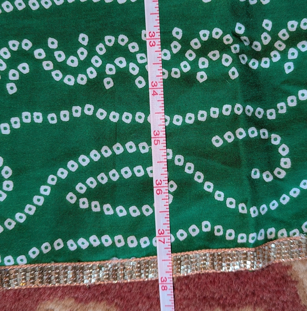 ๐ New Grass Green White Gold Trim Kurta Dress M Tunic Party - Picture 11 of 16